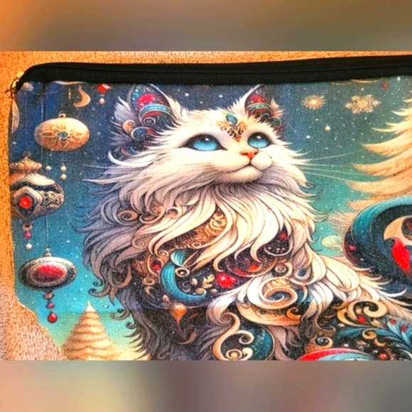 Handbags - Bohemian Cat‎ Canvas Makeup Bag - NEW